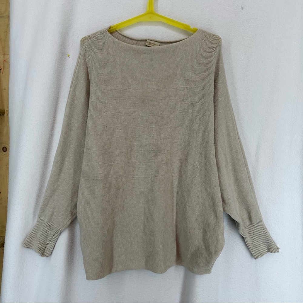 Alice Rinaldy Knit Round Neck Sweater Womens Small Beige‎